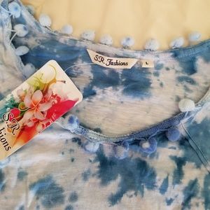 Tye Dye pom pom top
